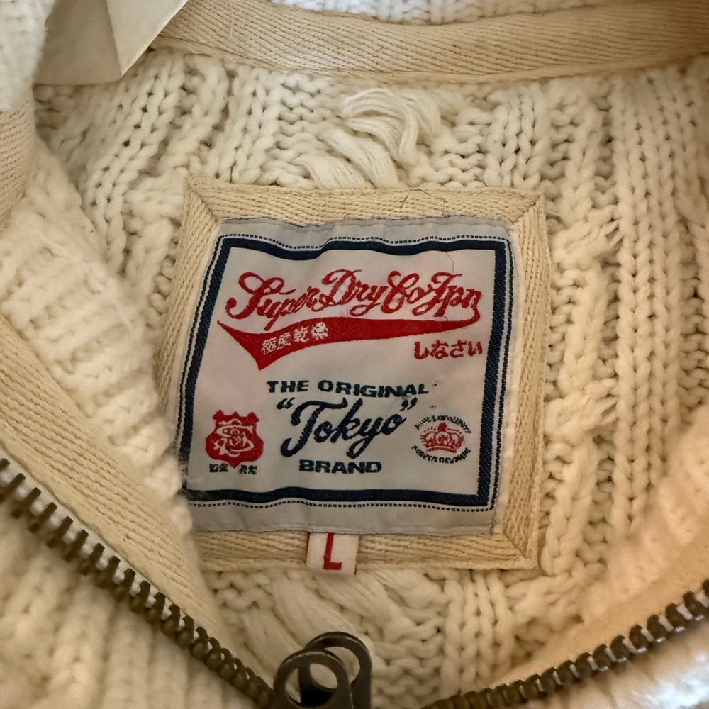SuperDry Cozy Cream Hooded Zip Cardigan with Belt - Picture 7 of 9